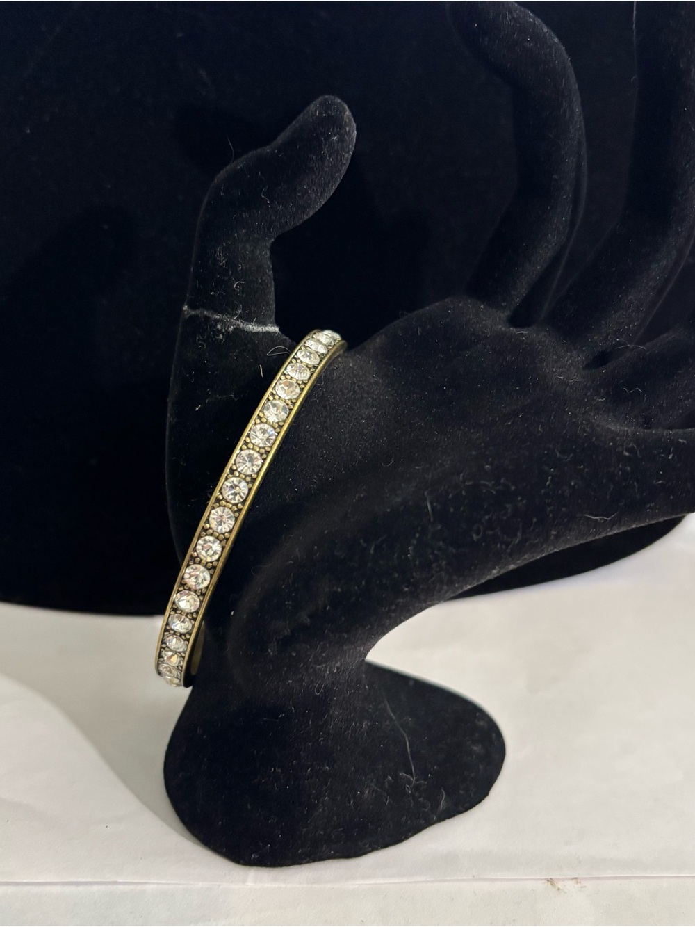 Premier Designs Gold-Tone Pave Crystal Bangle Bracelet